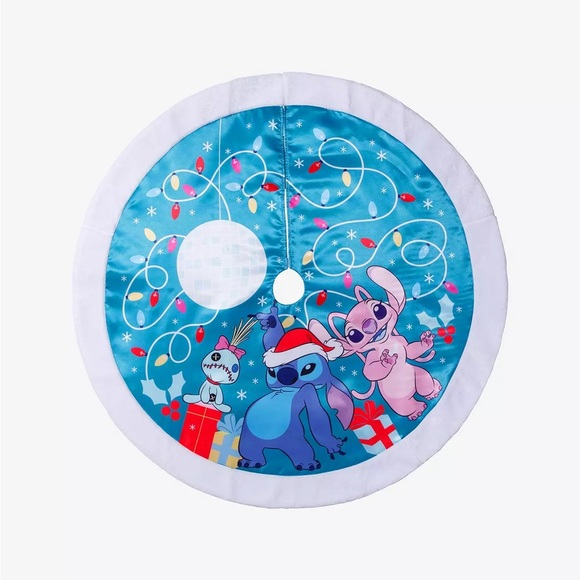 Disney Stitch & Angel Christmas Tree Skirt‎ Hot Topic Lilo & Stitch - Picture 1 of 2